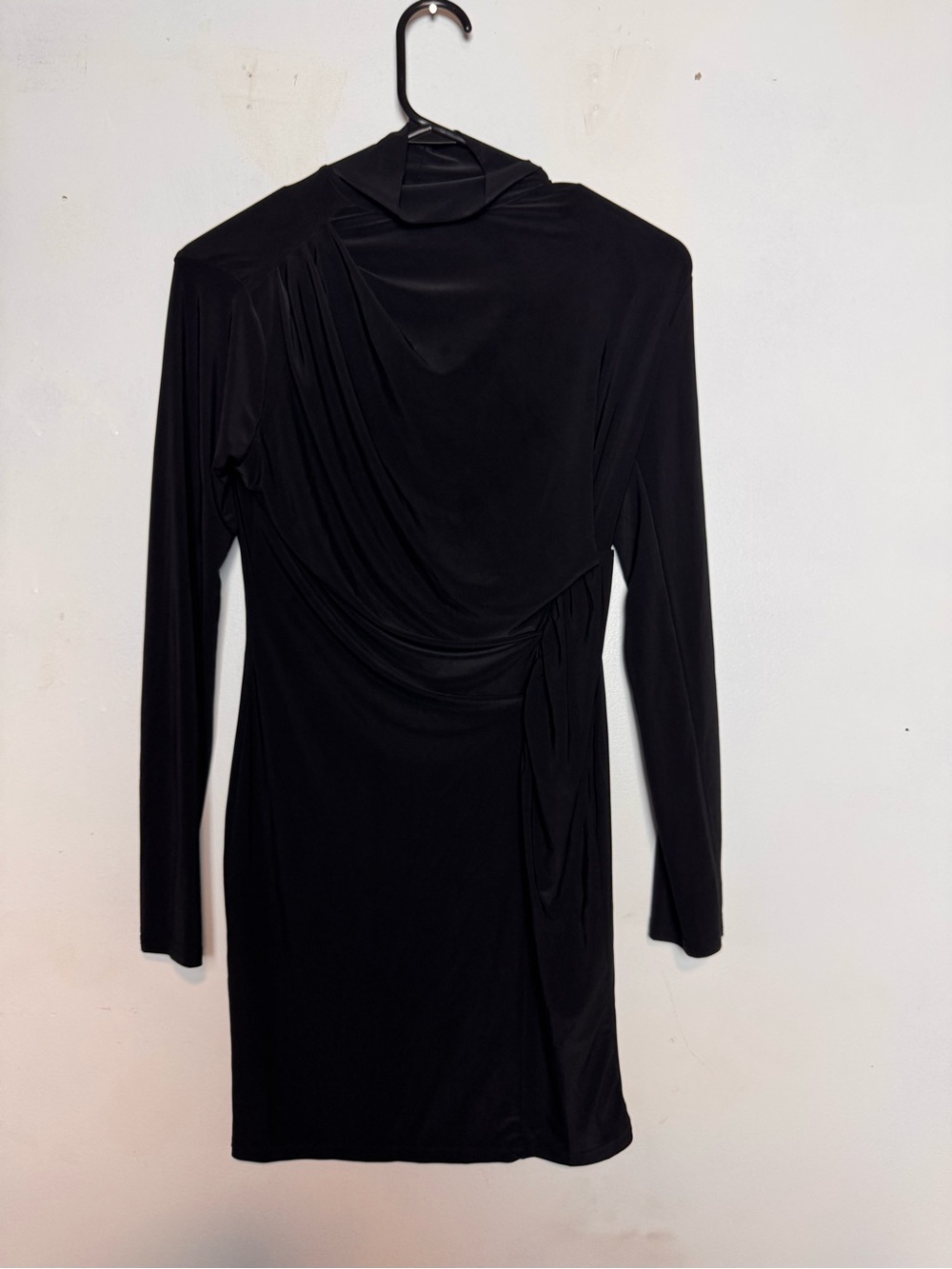 Missguided black t shirt dress with ruched detail size-4